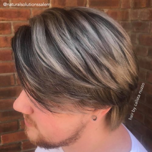 highlights bring out this mans color and cut