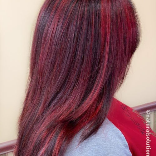 Salem Ohio Local has vivid red haircolor services by artist level stylist Calista Nuzzo