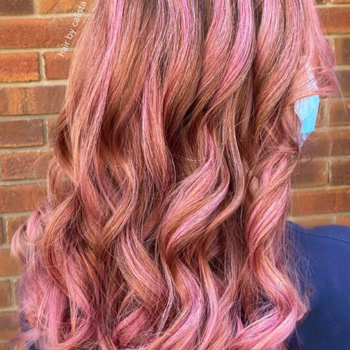 Natural Solutions Salem Ohio Salon loves vivid plum pink hairstyles for local clients