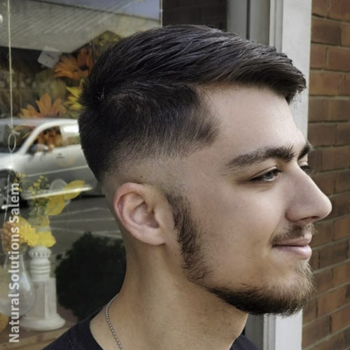 Mens high fade haircut with beard trim