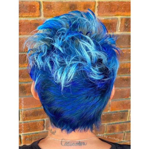 short haircut styles for blue haircolor in salem ohio