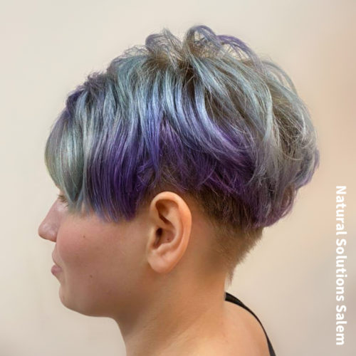 pastel haircolor styles with a short haircut in salem ohio