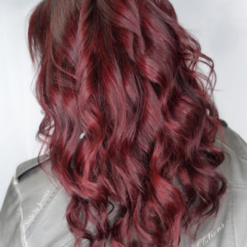 deep red haircolor styles for long hair in salem ohio