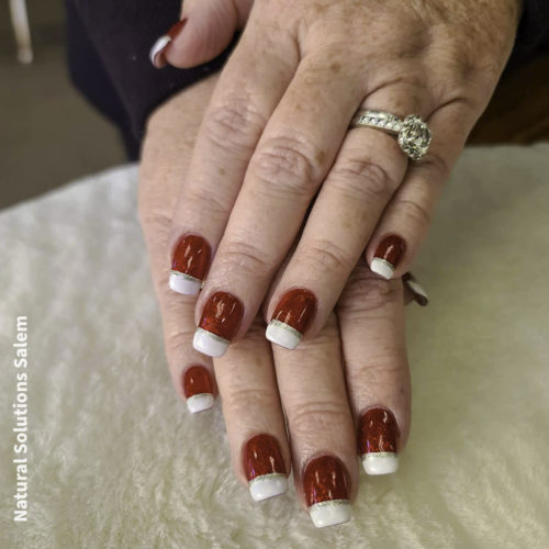 red and white acrylic nails with gel polish | best party nails
