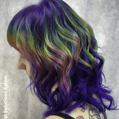 book a holographic hair color service at Natural Solutions