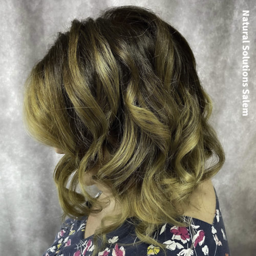 balayage highlights give a soft look with lowlights in Salem Ohio