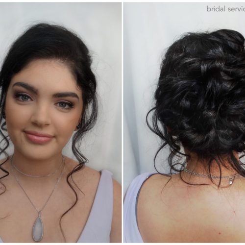 classic long curly updo for weddings in Salem Ohio
