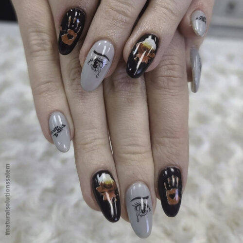 acrylic nails with gel polish