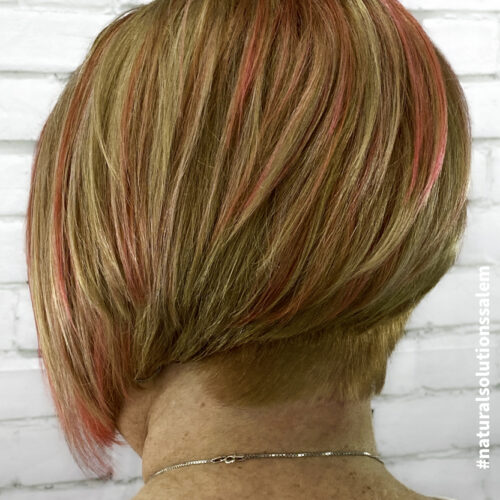 blonde short hairstyles with vivid pink highlights